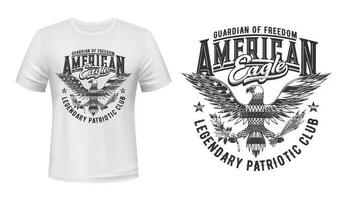 American eagle flag, t-shirt print mockup, US club vector