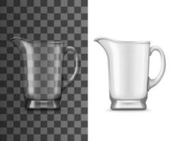 Glass jug realistic mockup of empty pitcher vector