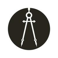 Accurate Tool Architecture Compass Icon vector