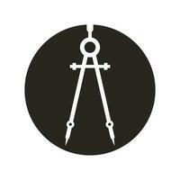 Accurate Tool Architecture Compass Icon vector