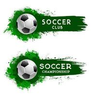 Soccer club football ball, sport championship cup vector