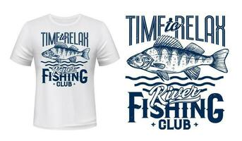 perca o rufo pescado camiseta impresión de pescar deporte vector