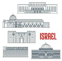 Israel viaje puntos de referencia, Jerusalén arquitectura vector