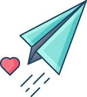 Love rocket icon vector