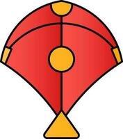 Beautiful Kite Icon In Red And Yellow Color. vector