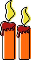 Lit candles icon vector