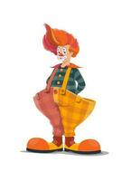 Clown, big top circus shapito clown in big pants vector