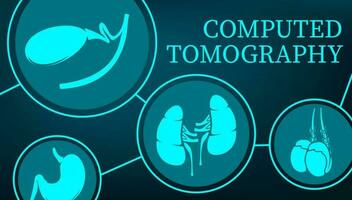 Computed tomography and MRI organs diagnostics vector