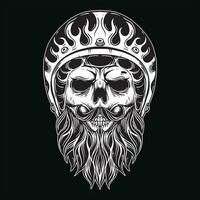 oscuro Arte cráneo jinete hombre cara ciclistas retro Clásico tatuaje casco motocicleta personalizado ilustración vector