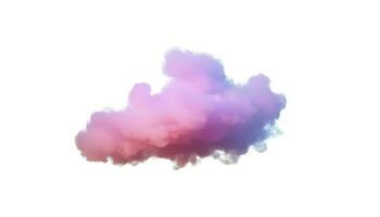 3d prestar, brillante vistoso suave nube aislado en blanco antecedentes. mullido cúmulo atmósfera fenómeno. realista cielo acortar Arte elemento, generar ai foto