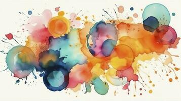 Multicolored splash watercolor blots - template for your designs, generate ai photo