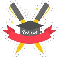 icono de gorro de graduación vector