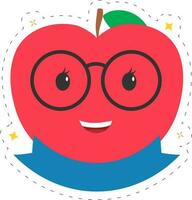 contento manzana icono vector