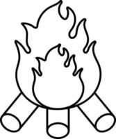 icono de fuego de hueso vector