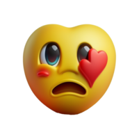 verheugd in liefde geel emoji geïsoleerd Aan transparant achtergrond ai generatief png