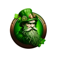 ai generativ st patricks dag karaktär pyssling med hatt png