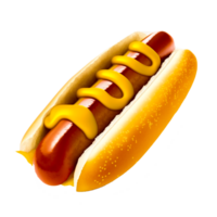 render illustration of american hot dog with mustard png