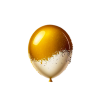 Gold, white transparent helium balloon in the air png