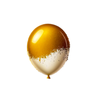 Gold, white transparent helium balloon in the air png