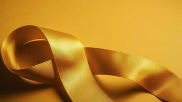 a yellow ribbon is placed on a yellow background, in the style of ultrafine detail, exciting texture, generate ai photo