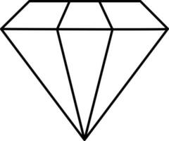 Diamond lineart icon vector