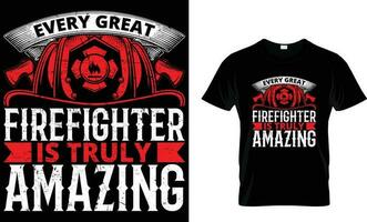 firefighter t-shirt design, firetruck t-shirt design vector