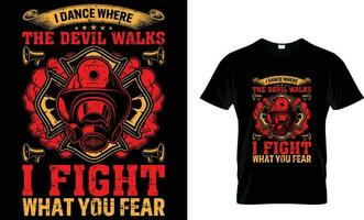 firefighter t-shirt design, firetruck t-shirt design vector