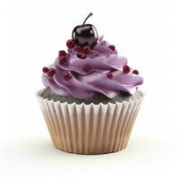 Cupcake isolated on white background, generate ai photo