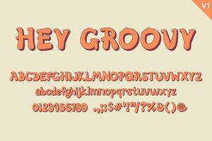 Handcrafted Hey Groovy Letters. Color Creative Art Typographic Design vector