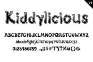 Handcrafted Kiddylicious Letters. Color creative art typographic design vector