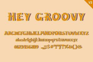 Handcrafted Hey Groovy Letters. Color Creative Art Typographic Design vector