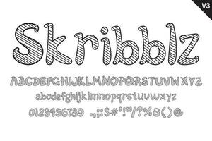 Handcrafted Skribblz Letters. Color creative art typographic design vector