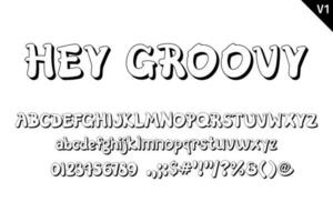 Handcrafted Hey Groovy Letters. Color Creative Art Typographic Design vector