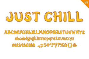 Handcrafted Just Chill Letters. Color Creative Art Typographic Design vector