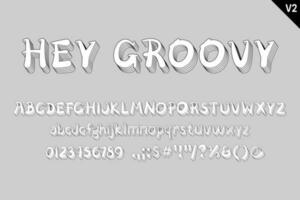 Handcrafted Hey Groovy Letters. Color Creative Art Typographic Design vector