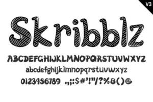 Handcrafted Skribblz Letters. Color creative art typographic design vector