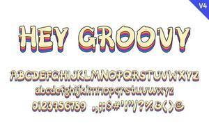 Handcrafted Hey Groovy Letters. Color Creative Art Typographic Design vector