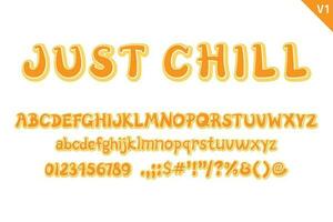 Handcrafted Just Chill Letters. Color Creative Art Typographic Design vector