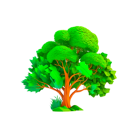 Tree with green leaves on transparent background png