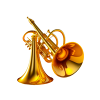 gyllene trumpet png bild generativ ai