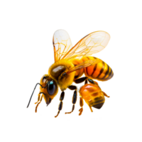 Honey bee in honeycomb on transparent background. bee walking on honey comb,  background cutout, generative ai 24724515 PNG
