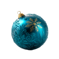 ai generativo metálico azul Navidad pelota png