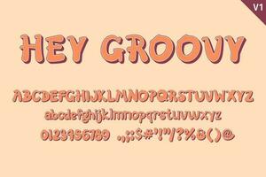 Handcrafted Hey Groovy Letters. Color Creative Art Typographic Design vector