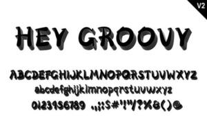 Handcrafted Hey Groovy Letters. Color Creative Art Typographic Design vector