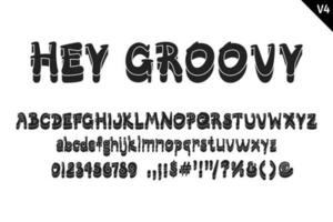 Handcrafted Hey Groovy Letters. Color Creative Art Typographic Design vector
