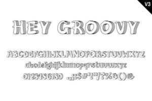 Handcrafted Hey Groovy Letters. Color Creative Art Typographic Design vector