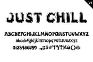 Handcrafted Just Chill Letters. Color Creative Art Typographic Design vector