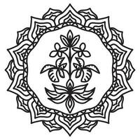 Circular pattern mandala abstract floral ornament vector