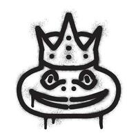 Frog king graffiti with black spray paint vector