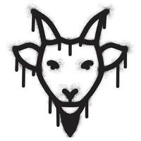 goat head graffiti with black spray paint vector